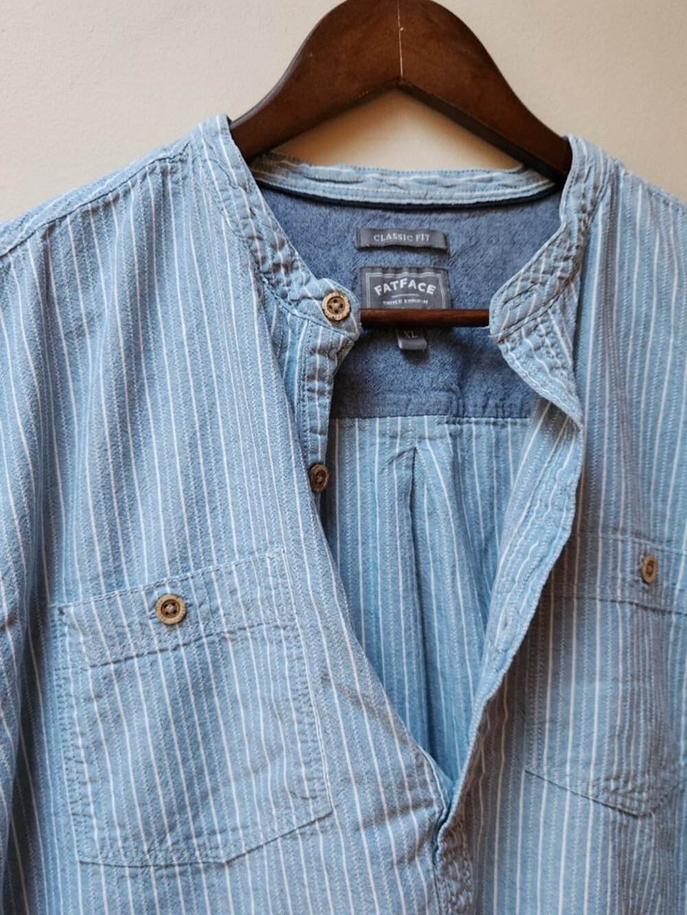 100% cotton blue stripe blouse / xl